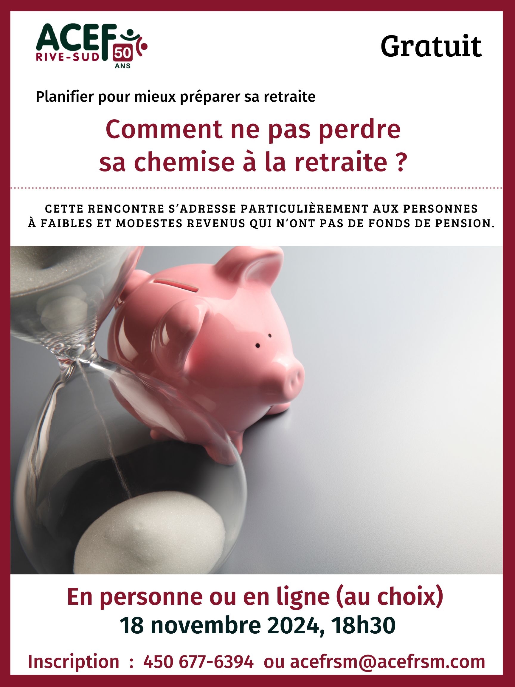 Affiche Préparation à la retraite