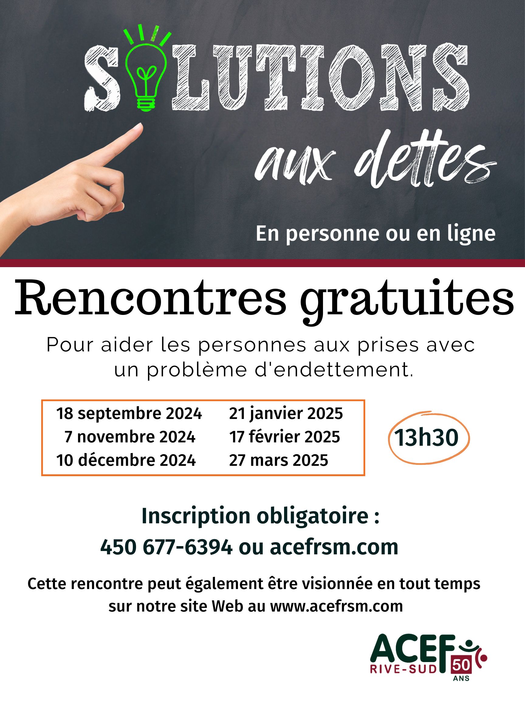 Affiche Solutions aux dettes