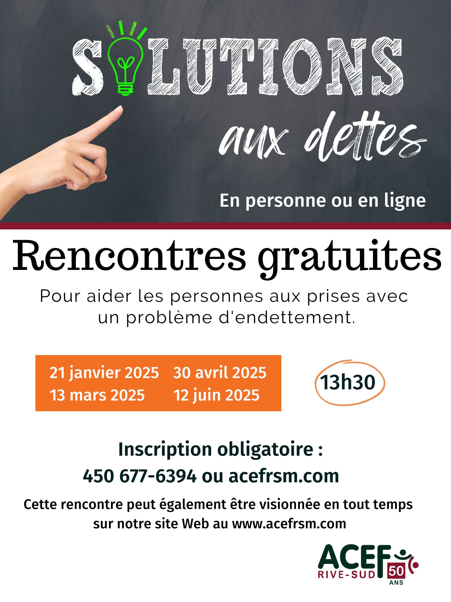 Affiche Solutions aux dettes