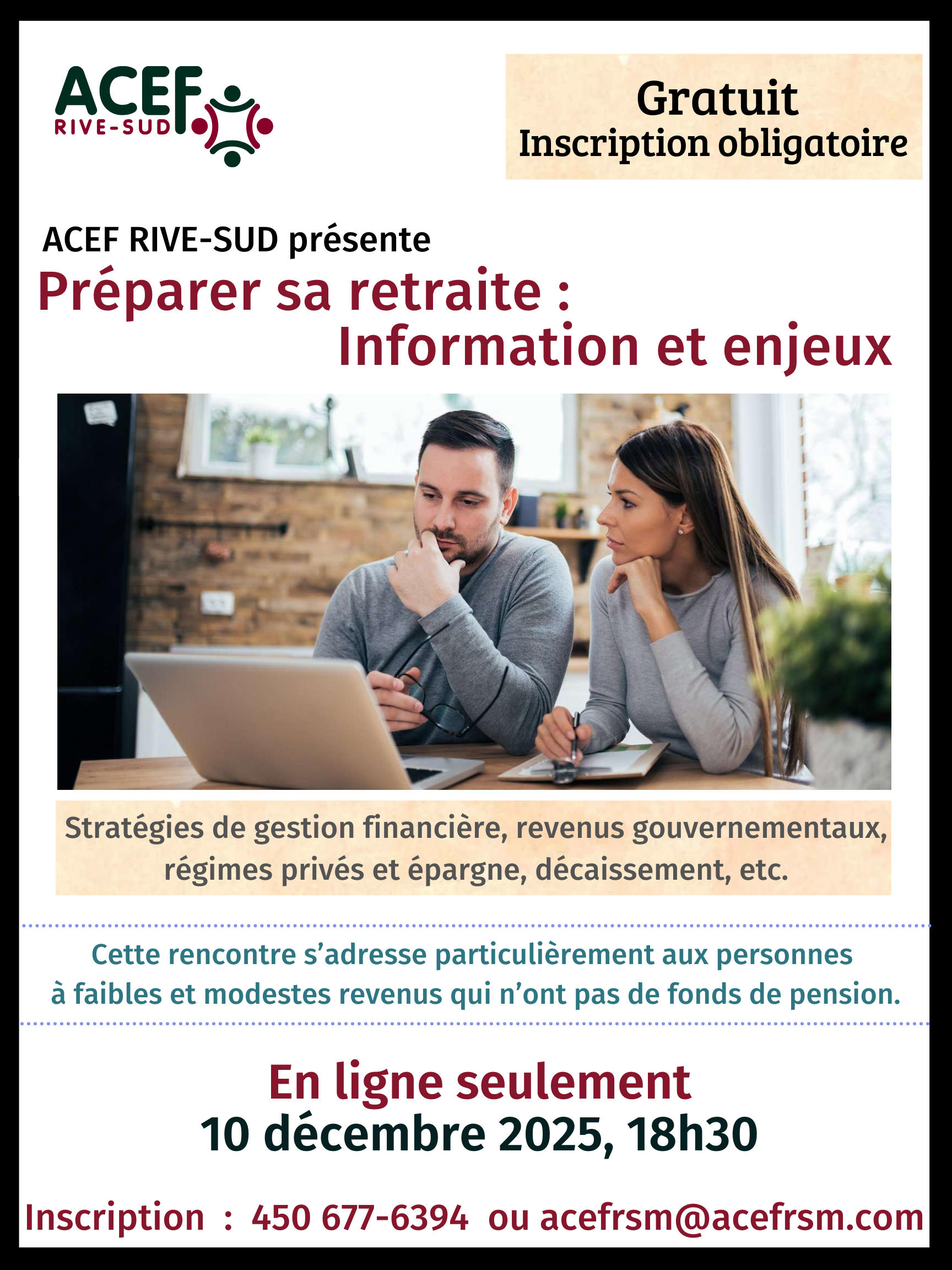 Affiche Préparation à la retraite